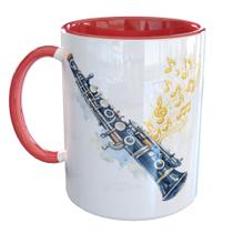 Caneca Porcelana Clarinete Clarineta