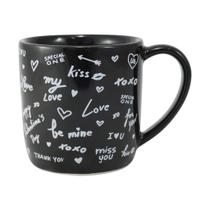 Caneca Porcelana Club 350ml Café Chá Cappuccino Linha My Love Cores Cor:Preta Caneca Porcelana Club 350ml Café Chá Cappuccino Linha My Love Cores Cor:Preta