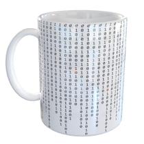 Caneca Porcelana Codigo Binario Base 2 Bits
