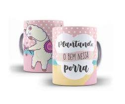 Caneca Porcelana Coleção Lhama Irritada 01