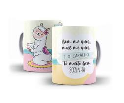 Caneca Porcelana Coleção Lhama Irritada 06 Caneca Porcelana Coleção Lhama Irritada 06