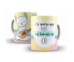 Caneca Porcelana Coleção Lhama Irritada 12 Caneca Porcelana Coleção Lhama Irritada 12