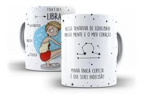 Caneca Porcelana Coleção Signos Ela É De Libra