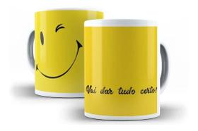 Caneca Porcelana "Coleção Vai Passar" Frases Positivas Vai Dar Tudo Certo! )