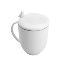Caneca Porcelana com Tampa Birds Branca Wolff 350ml