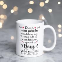 Caneca Porcelana Como Uma Perola Escondida no Mar a sua vida é um tesouro Est.Evangelica2.11 Zlprint