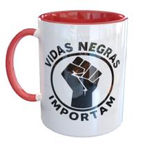 Caneca Porcelana Consciencia Negra Nao Ao Racismo
