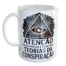 Caneca Porcelana Conspiracionistas Divertida Conspiracao