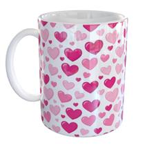 Caneca Porcelana Coracoes Presente Amor