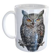 Caneca Porcelana Coruja Sabedoria