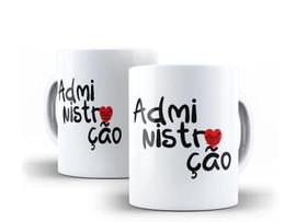 Caneca Porcelana Curso Administração com Coração