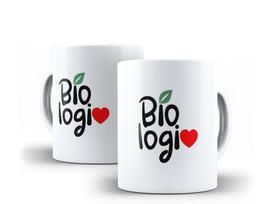 Caneca Porcelana Curso Biologia com Coração