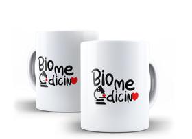 Caneca Porcelana Curso Biomedicina com Coração