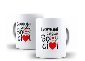 Caneca Porcelana Curso Comunicação Social com Coração Caneca Porcelana Curso Comunicação Social com Coração