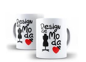 Caneca Porcelana Curso Design de Moda com Coração Caneca Porcelana Curso Design de Moda com Coração