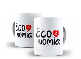 Caneca Porcelana Curso Economia com Coração