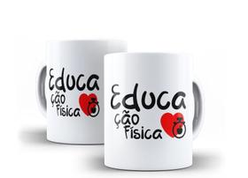 Caneca Porcelana Curso Educação Física com Coração
