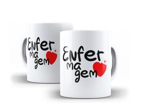 Caneca Porcelana Curso Enfermagem com Coração