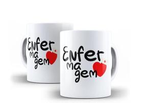 Caneca Porcelana Curso Enfermagem com Coração Caneca Porcelana Curso Enfermagem com Coração
