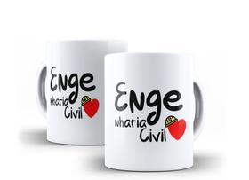 Caneca Porcelana Curso Engenharia Civil com Coração