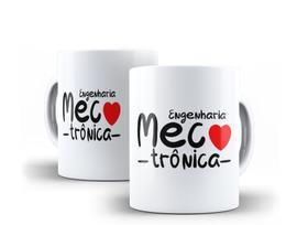 Caneca Porcelana Curso Engenharia Mecatrônica com Coração