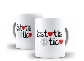Caneca Porcelana Curso Estatística com Coração