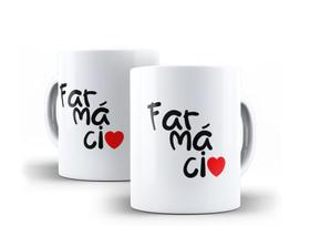 Caneca Porcelana Curso Farmácia com Coração