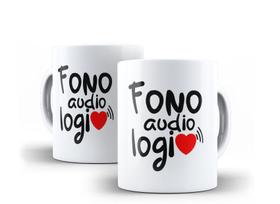 Caneca Porcelana Curso Fonoaudiologia com Coração