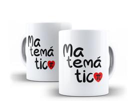 Caneca Porcelana Curso Matemática com Coração