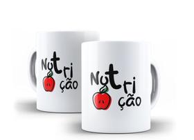Caneca Porcelana Curso Nutrição com Coração