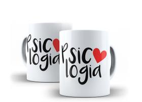Caneca Porcelana Curso Psicologia com Coração