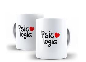 Caneca Porcelana Curso Psicologia com Coração