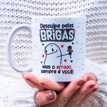 Caneca Porcelana Desculpas Pelas Brigas Est. Flork Namorados AbxS23 V2 19 - Zlprint