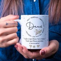 Caneca Porcelana Deus Vida Perdão Libertação Amor Salvação Verdade Est.CLaços - Religioso Zlprint