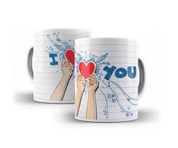Caneca Porcelana Dia Dos Namorados Caderno I Love You!