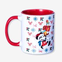 Caneca Porcelana Disney 350ml - Natal Alegre e Divertido