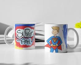 Caneca Porcelana Divertida Dia Dos Pais Super Pai