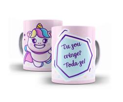 Caneca Porcelana Divertida Eu Sou Cringe Foda-se!
