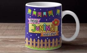 Caneca Porcelana Divertida Festa Junina Boa É Aqui