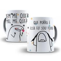 Caneca Porcelana Divertida Flork Bem Me Quer Mal Me Quer