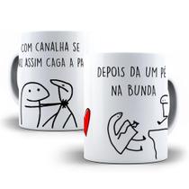 Caneca Porcelana Divertida Flork Com Canalha F Assim