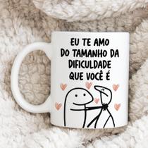 Caneca Porcelana Divertida Flork Eu Te Amo Dificuldade