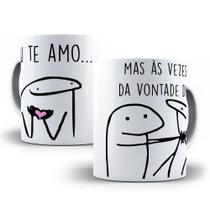 Caneca Porcelana Divertida Flork Te Amo Mas As Vezes