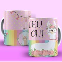 Caneca Porcelana Divertida Irônicas Lhama Teu Cu