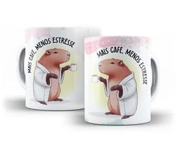 Caneca Porcelana Divertida Mais Café Menos Estresse