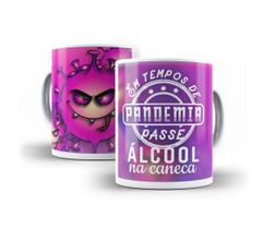 Caneca Porcelana Divertida Passe Álcool Na Caneca