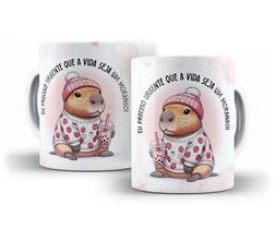 Caneca Porcelana Divertida Preciso Que A Vida Seja Um Morango