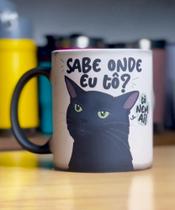 Caneca porcelana divertida sabe aonde eu to