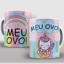 Caneca Porcelana Divertida Unicórnio Indiscreto Meu Ovo