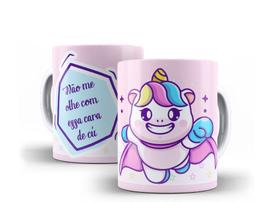 Caneca Porcelana Divertida Unicórnio Presente Criativo 17